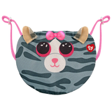 TY Beanie Boos Kiki Cat Reusable Washable Face Mask -Grey, Cute Cat Design for Kids