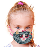 TY Beanie Boos Kiki Cat Reusable Washable Face Mask -Grey, Cute Cat Design for Kids