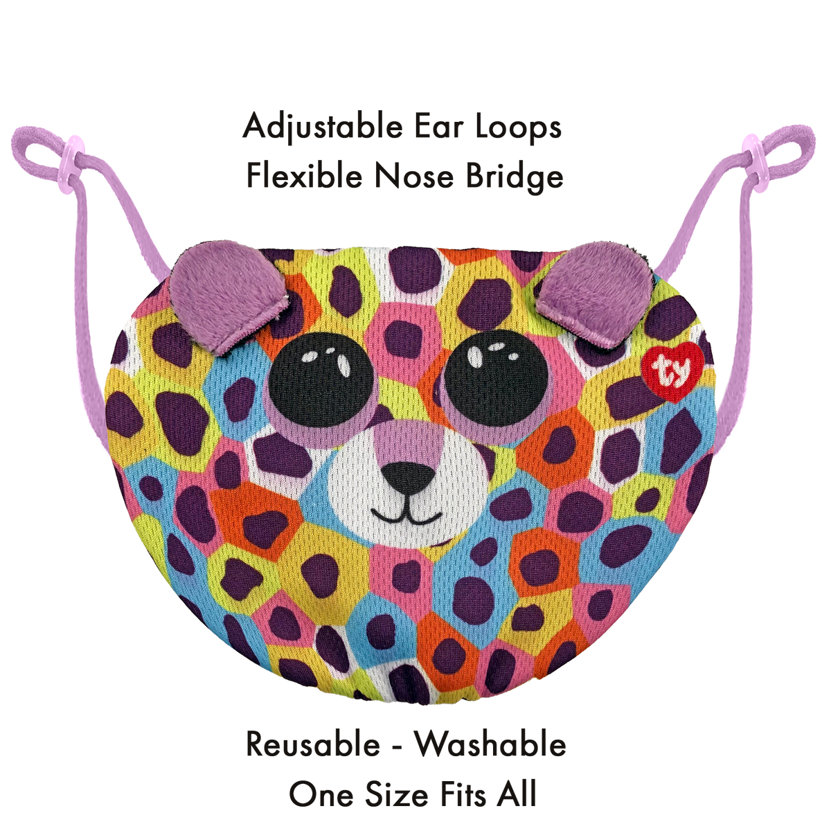 TY Giselle Leopard Reusable Washable Mask - Multicolor