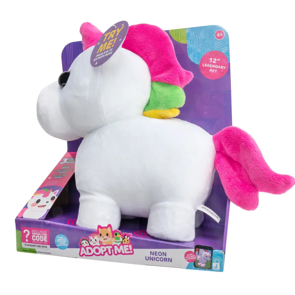 Adoptme Plush Neon Unicorn 12Inch B/O