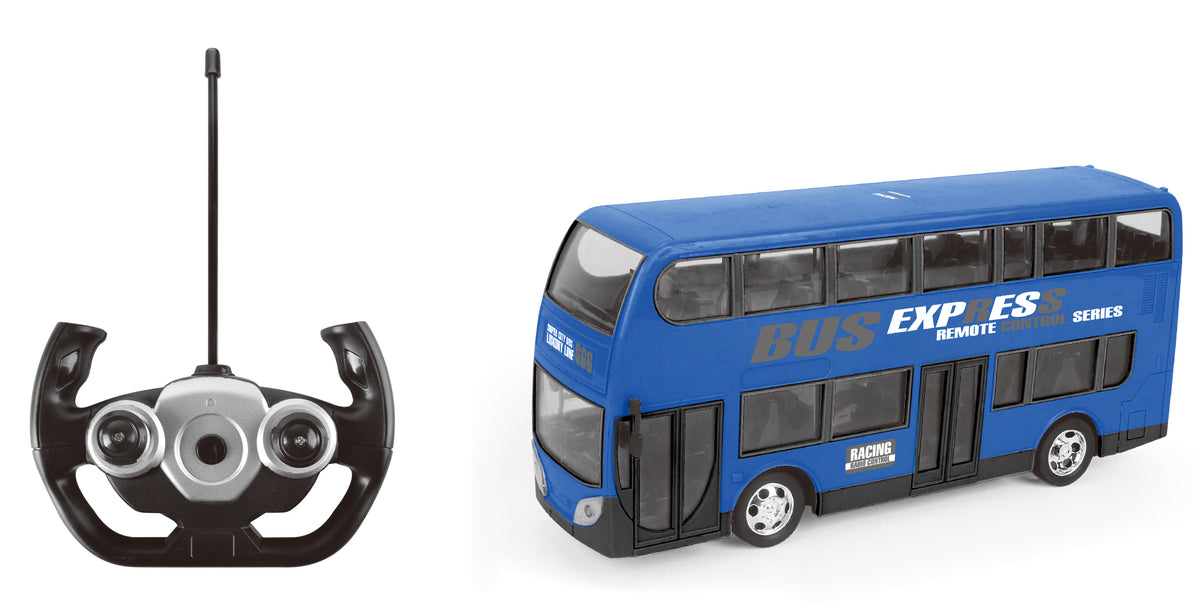 Power Joy بالتحكم عن بُعد Double-Decker Bus Toy مع Lights Random Color Selection - تباع بالقطعة
