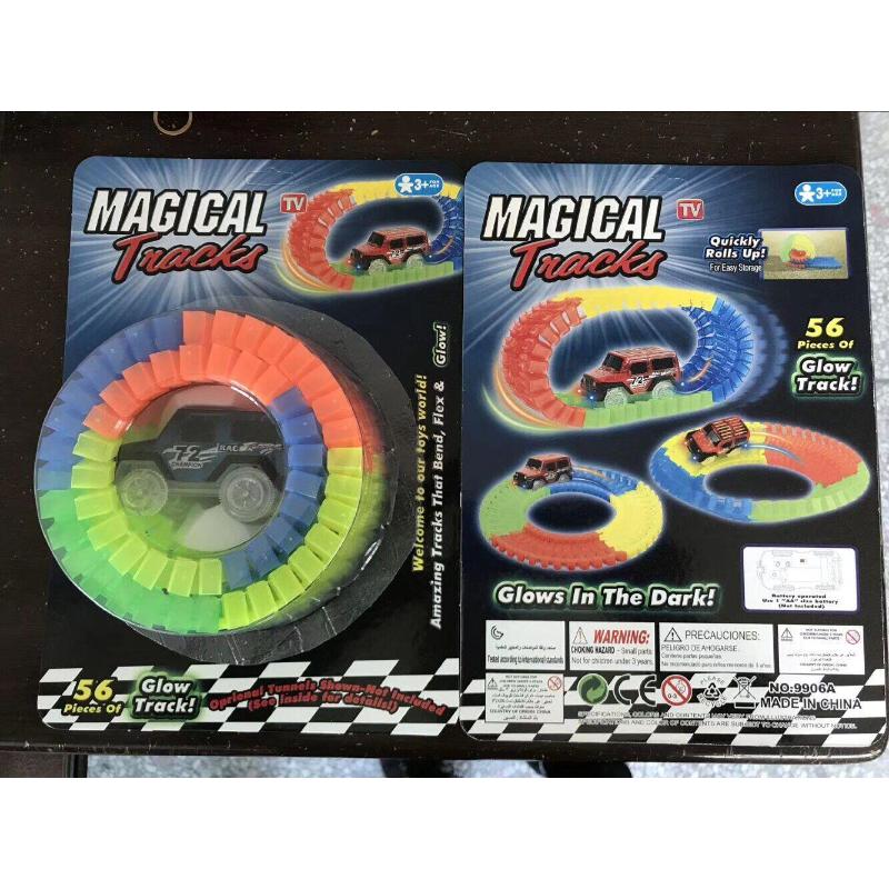 Power Joy Magic Track Blister 2.3Ft 56 Pieces Battery Operated