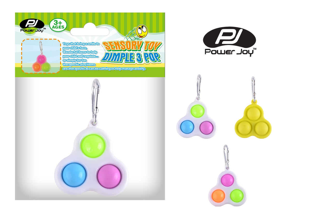 Power Joy Fidget Toy Dimple 3 Pop Keychain