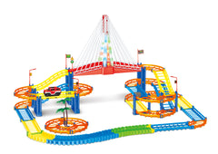 Power Joy Vroom Magic Track Bridge Battery-Operated Vehicle Set