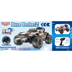 سيارة ديموز RC Dune Dasherz للتحكم عن بعد، بسرعة 45 كم/ساعة، تردد 2.4 جيجاهرتز، مع مصباح أمامي وخلفي.