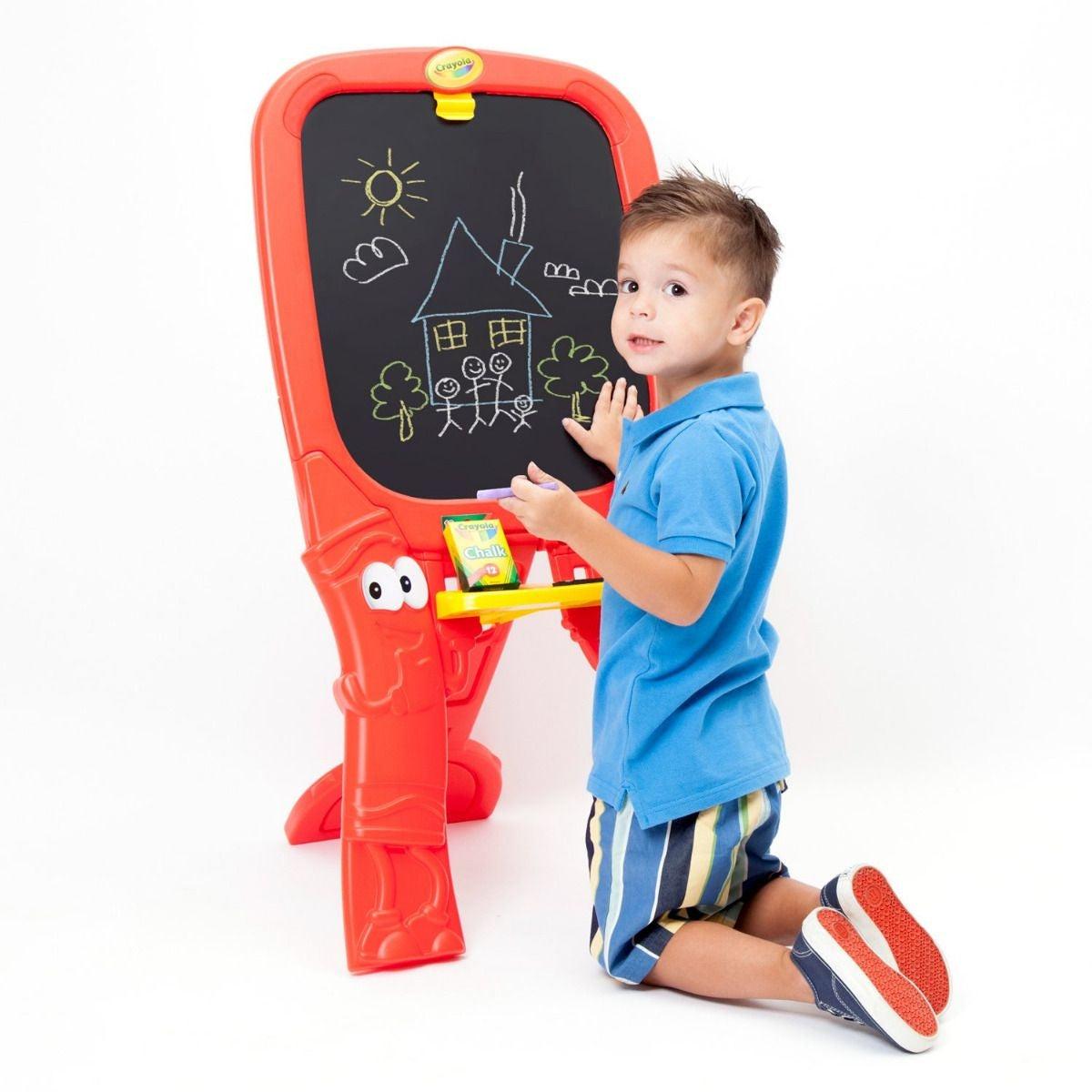 حامل رسم كرايولا كويك فليب مزدوج الجانبين - أحمر
