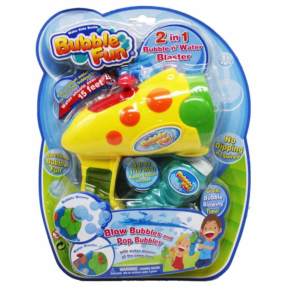 Power Joy Bubble Fun ٢-in-١ Water Squirter and Bubble Blaster for Kids