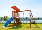 Dynamic Sports Arabian Cat Wooden Swing Set with Slide