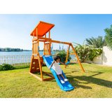 Dynamic Sports Arabian Cat Wooden Swing Set with Slide