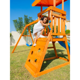 Dynamic Sports Arabian Cat Wooden Swing Set with Slide