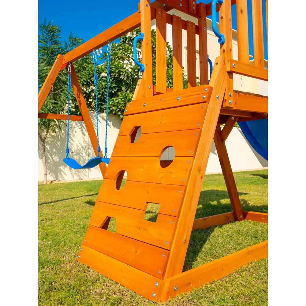 Dynamic Sports Arabian Cat Wooden Swing Set with Slide