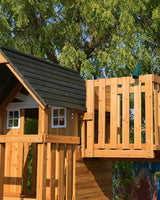 Dynamic Sports Arabian Leopard Wooden Swing Set with Clubhouse & Monkey Bars