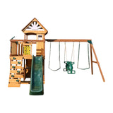 Dynamic Sports Arabian Ibex Wooden Swing Set with Slide & Clubhouse