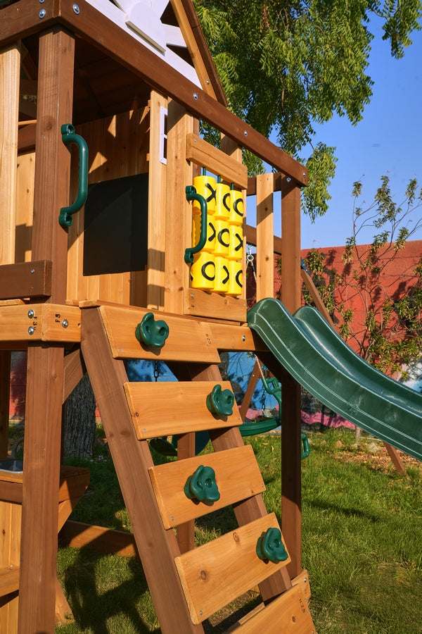 Dynamic Sports Arabian Ibex Wooden Swing Set with Slide & Clubhouse