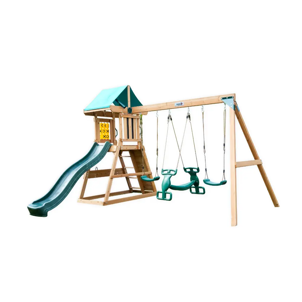 Dynamic Sports Arabian Baboon Wooden Swing Set with 2 Swings & Trapeze