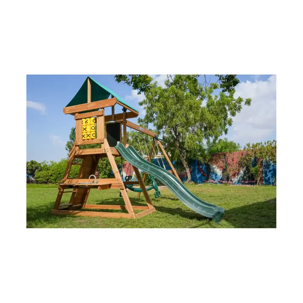 Dynamic Sports Arabian Baboon Wooden Swing Set with 2 Swings & Trapeze