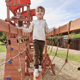 Dynamic Sports Arabian Oryx Extreme Wooden Playset with Climbing Wall & Rope Bridge