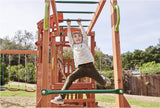 Dynamic Sports Arabian Oryx Extreme Wooden Playset with Climbing Wall & Rope Bridge