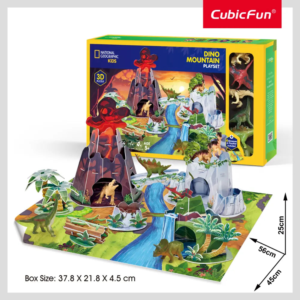 National Geographic Kids ٣D أحجية Dino Mountain مجموعة لعب ٥٤-قطعة
