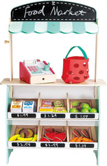 Hape Farmers Market Stall  Wooden Play Grocery Store for Kids