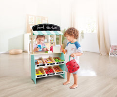 Hape Farmers Market Stall  Wooden Play Grocery Store for Kids