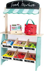 Hape Farmers Market Stall  Wooden Play Grocery Store for Kids
