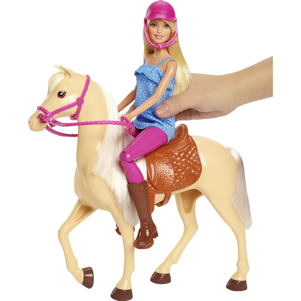 Barbie Doll & Horse Playset, Blonde Hair With Riding Accessories