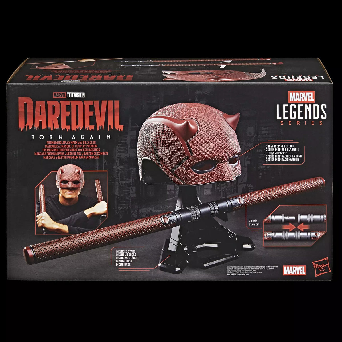 Marvel Legends Daredevil: Born Again Roleplay Mask with Billy Club