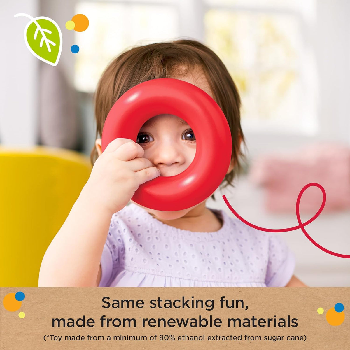Fisher-Price Rock-Stack Eco-Friendly Baby Toy Classic Stacking Rings