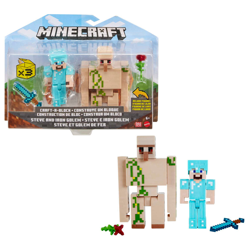 Minecraft Craft-A-Block Figure Assorted Collectible Toy for Kids - Random Selection