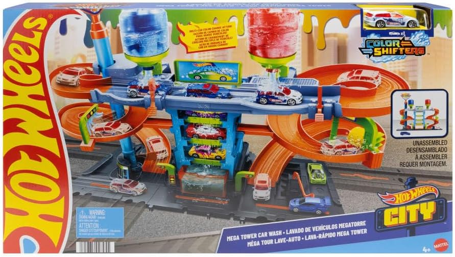 Hot Wheels City Mega Tower Car Wash Playset