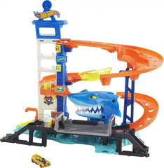 Hot Wheels City Shark Strike Rescue Action Playset with 1 Vehicle