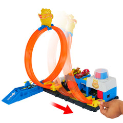 Hot Wheels City Super Police Station Track Playset with 1 Hot Wheels Car