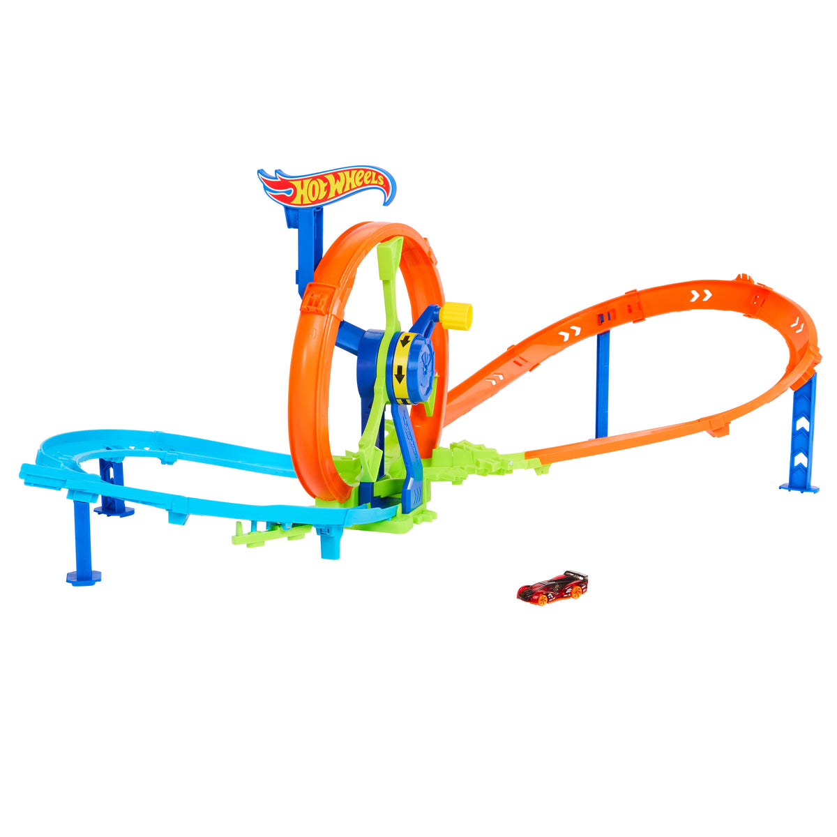 Hot Wheels Car Track Launch & Loop Stunt Playset with 1 Vehicle