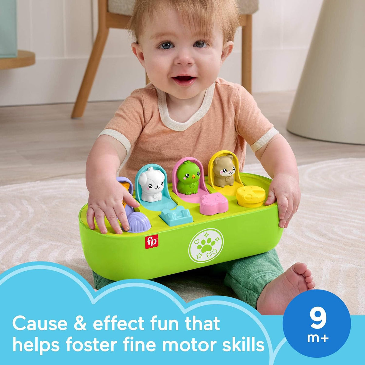 Fisher-Price Pets Fine Motor Pop-Up Activity & Interactive Baby Learning Toy