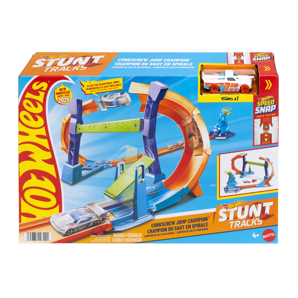 Hot Wheels Action Corkscrew Jump Champion Track Set for Kids