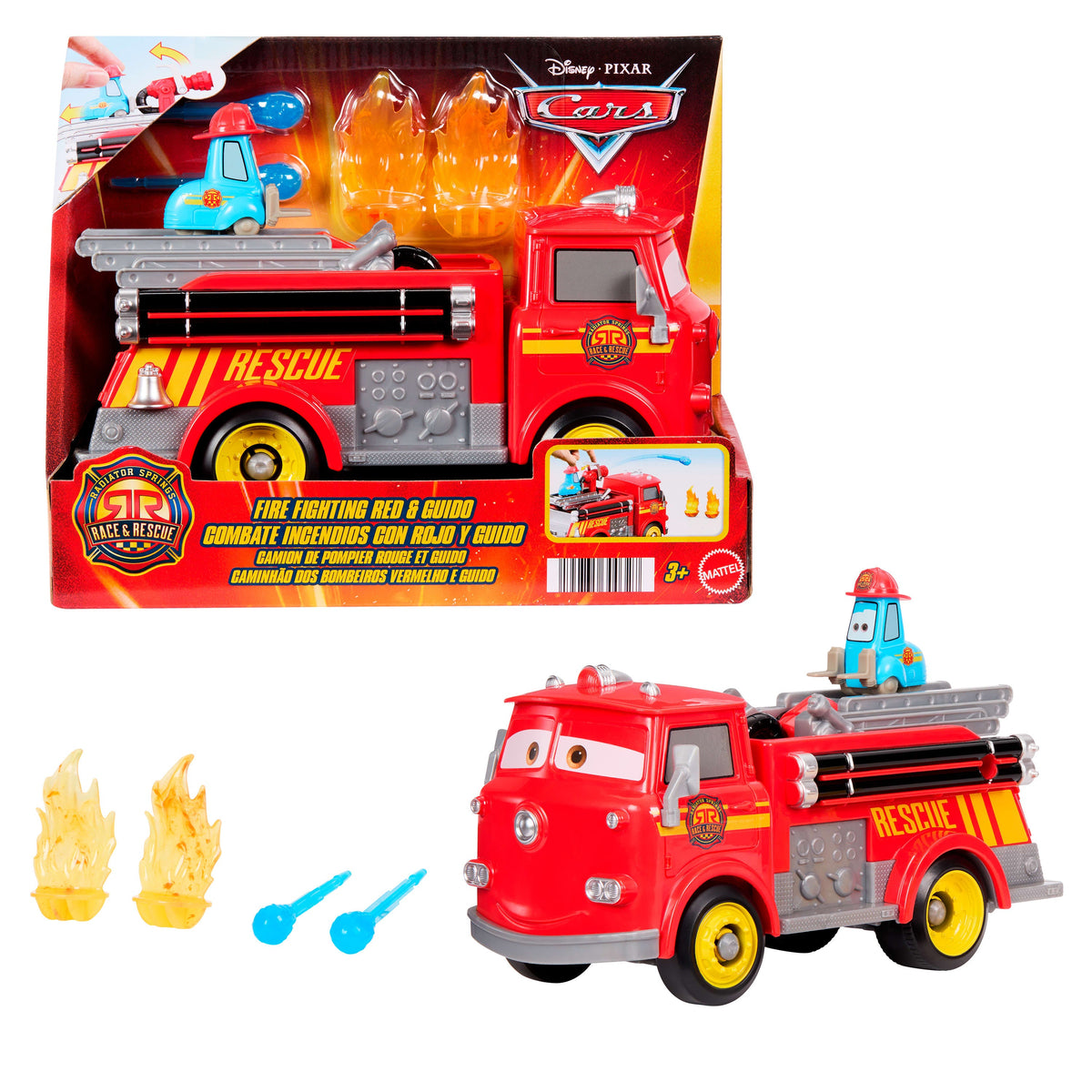 Disney Cars Radiator Springs Race & Rescue Hero أحمر Vehicle Toy for Kids