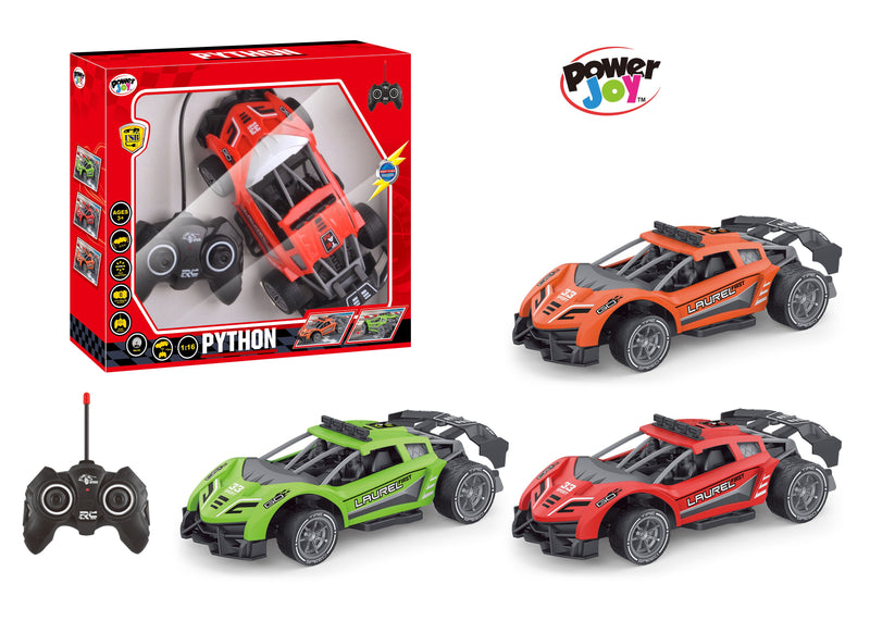 Power Joy بالتحكم عن بُعد Python ١:١٦ بالتحكم عن بُعد سيارة متنوع Colors High-Speed بالتحكم عن بُعد Racing سيارة for Kids (تباع بالقطعة, Random Selection)
