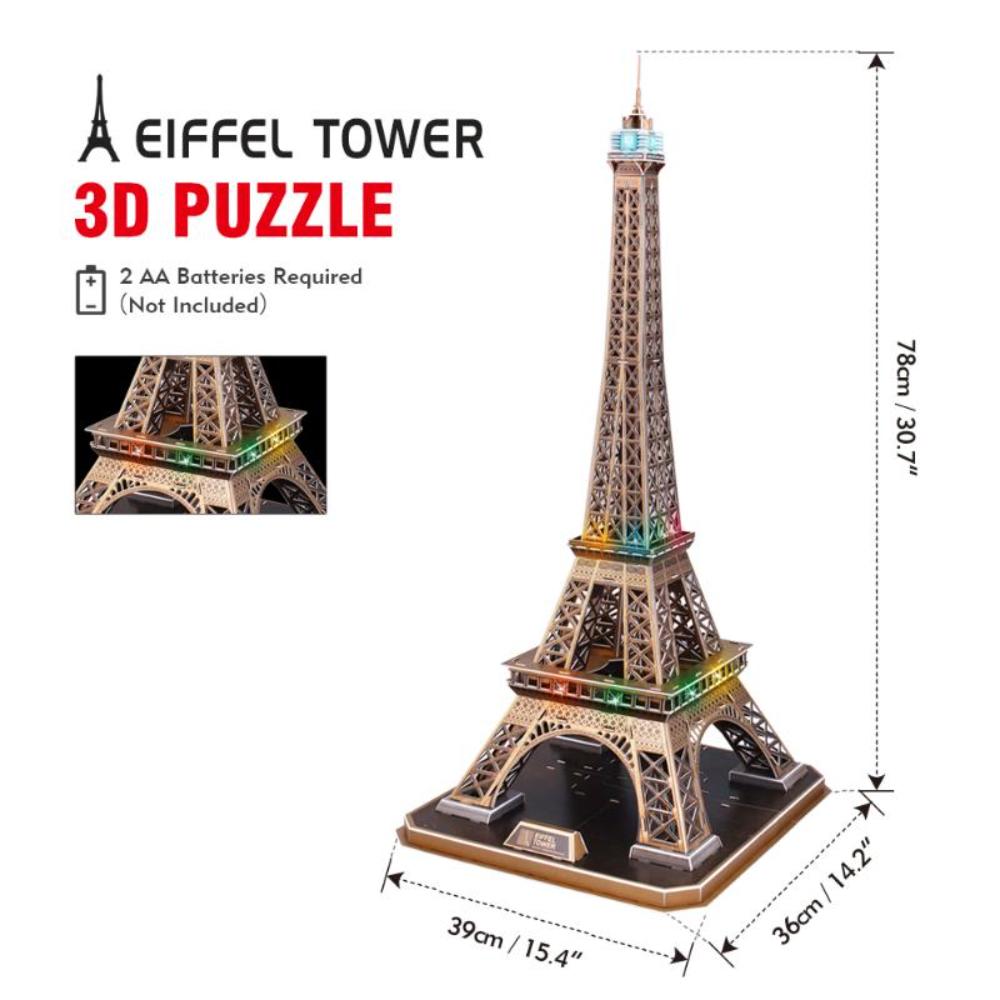 3D PUZZLE LED EIFFEL TOWER 84-PIECE, BAT
