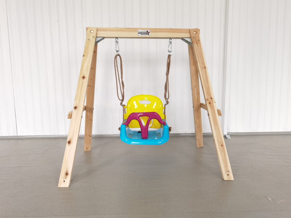 Dynamic Sports Growing Giraffe Adjustable Wooden Swing Set