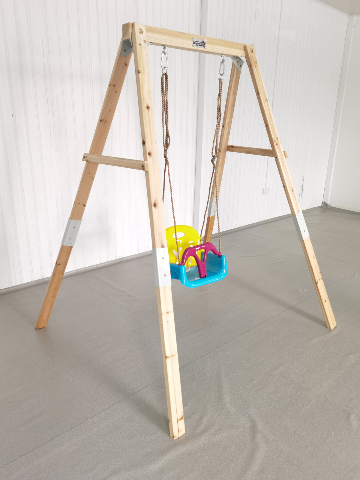 Dynamic Sports Growing Giraffe Adjustable Wooden Swing Set
