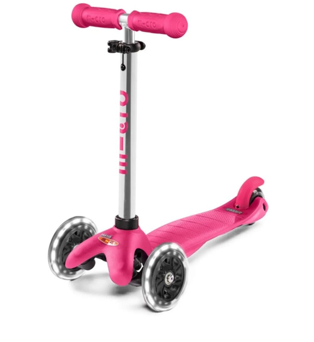 Mini Plus LED Pink Scooter Ride-On for Kids
