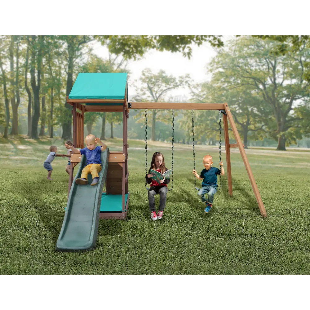 Mountpeak Matterhorn Swing Set & Playhouse with Slide
