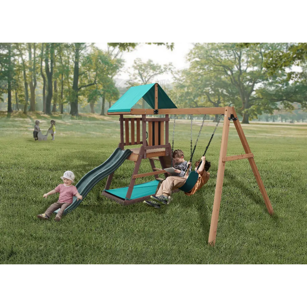 Mountpeak Matterhorn Swing Set & Playhouse with Slide