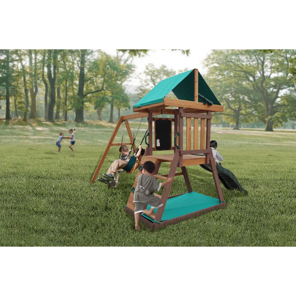 Mountpeak Matterhorn Swing Set & Playhouse with Slide