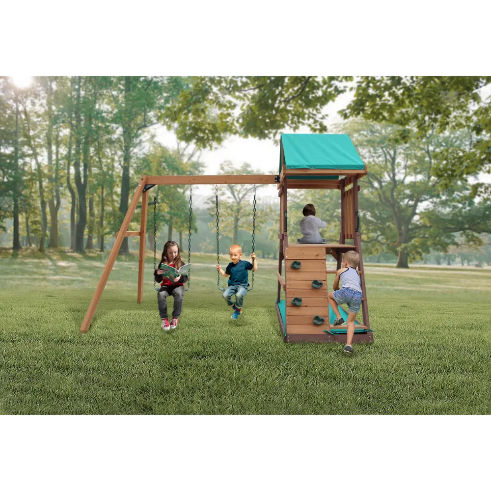 Mountpeak Matterhorn Swing Set & Playhouse with Slide
