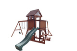 Mountpeak Vinson Massif Swing Set & Playhouse with Wooden Roof