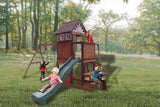Mountpeak Vinson Massif Swing Set & Playhouse with Wooden Roof