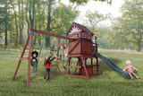 Mountpeak Vinson Massif Swing Set & Playhouse with Wooden Roof
