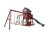 Mountpeak Vinson Massif Swing Set & Playhouse with Wooden Roof